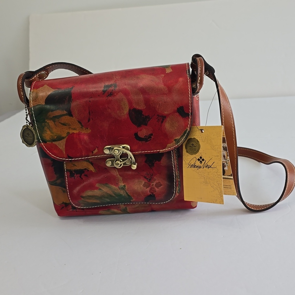 Patricia Nash Leandra Flap Leather Cross Body Bag Multi Color